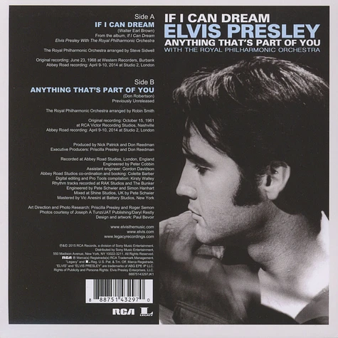 Elvis Presley - If I Can Dream / Anything That's Part Of You