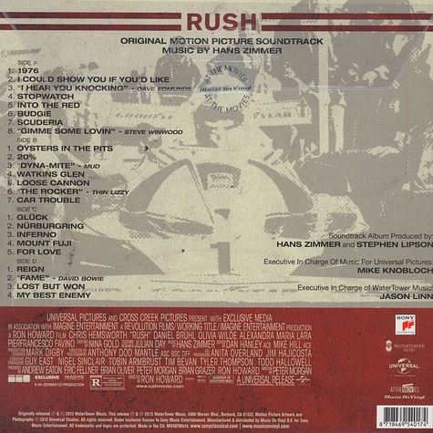 Hans Zimmer - OST Rush Black Vinyl Edition
