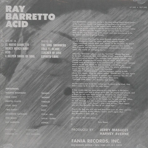 Ray Barretto - Acid 180 Gram Vinyl Edition