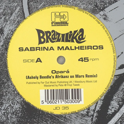Sabrina Malheiros - Opara Ashley Beedle's Afikanz On Mars Remixes