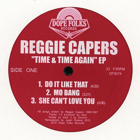 Reggie Capers - Time & Time Again EP