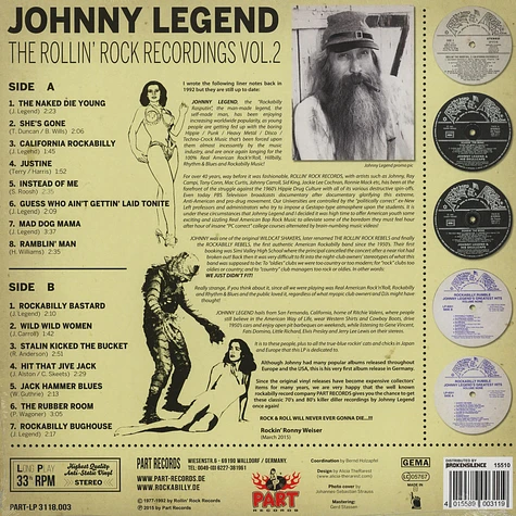 Johnny Legend - The Rollin Rock Recordings Volume 2
