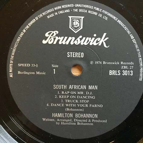 Hamilton Bohannon - South African Man