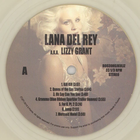 Lana Del Rey - Lana Del Rey A.K.A. Lizzy Grant Clear Vinyl Edition