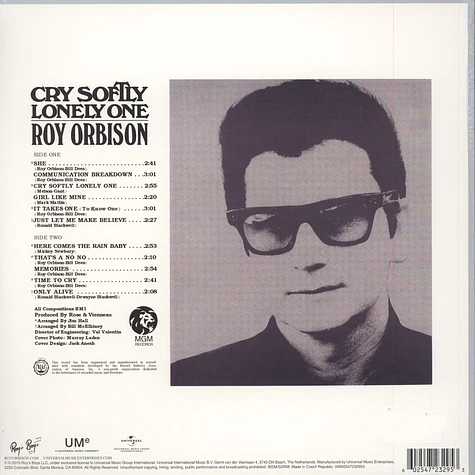 Roy Orbison - Cry Softly Lonely One