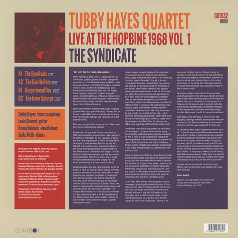 The Tubby Hayes Quartet - Live At The Hopbine 1968 Volume 1