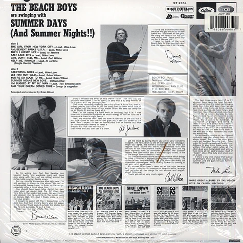 The Beach Boys - Summer Days (And Summer Nights!) 200g Vinyl Stereo Edition