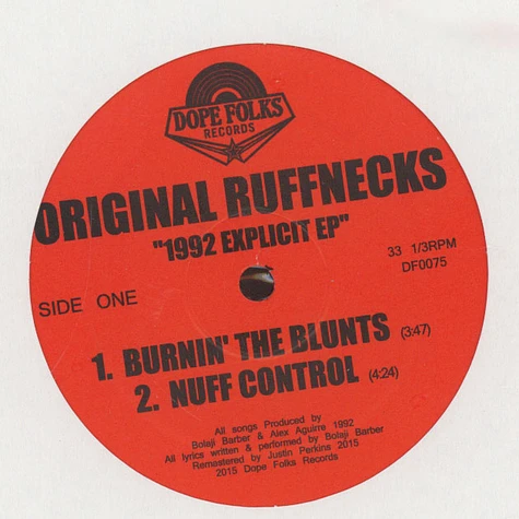 Original Ruffnecks - 1992 Explicit EP