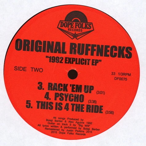 Original Ruffnecks - 1992 Explicit EP