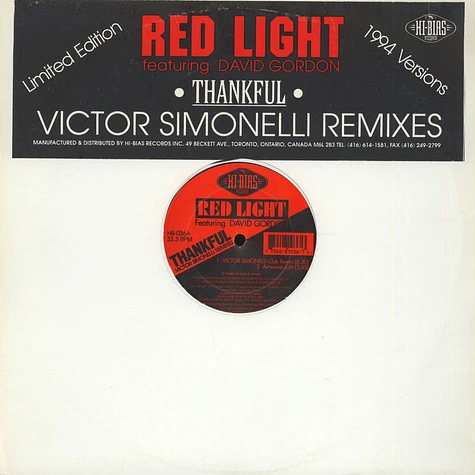 Red Light Featuring David Gordon - Thankful (Victor Simonelli Remixes)