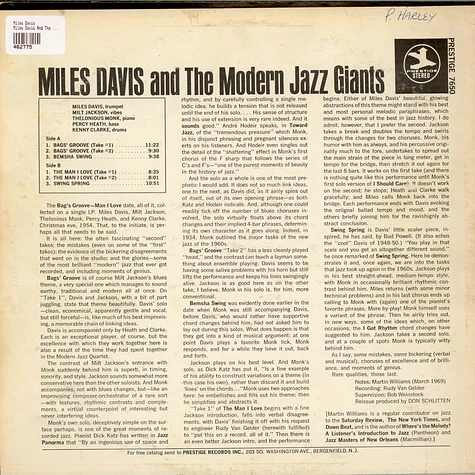 Miles Davis - Miles Davis And The Modern Jazz Giants