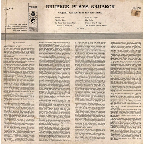 Dave Brubeck - Brubeck Plays Brubeck