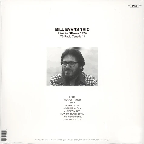 Bill Evans Trio - Live In Ottawa, CB Radio Canada Int, 1974 180g Vinyl Edition