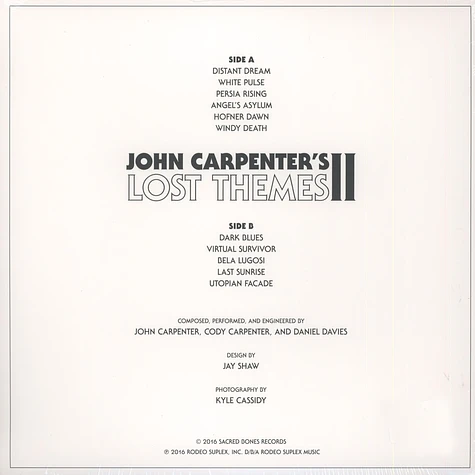 John Carpenter - Lost Themes II Purple & White Vinyl Edition