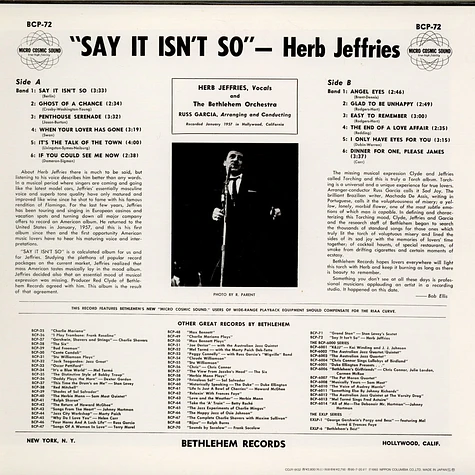 Herb Jeffries - Say It Isn't So