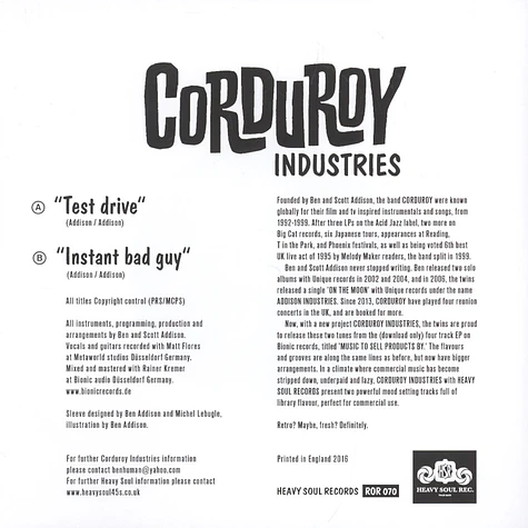 Corduroy Industries - Test Drive/instant Bad Guy