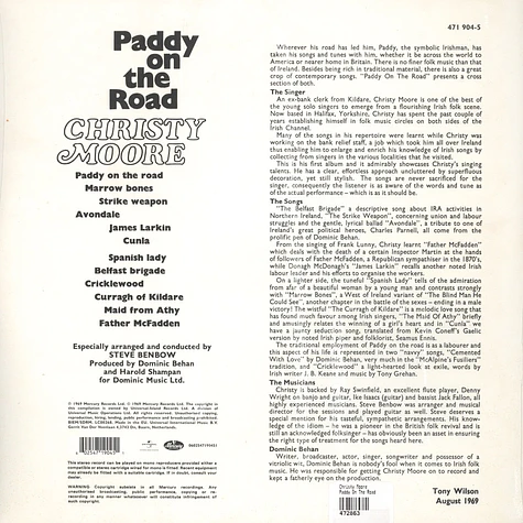 Christy Moore - Paddy On The Road