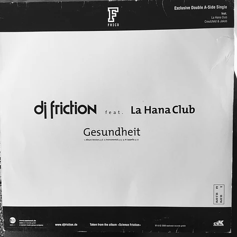 DJ Friction Feat. La Hana Club / Creutzfeld & Jakob - Gesundheit / Hip Hop Music