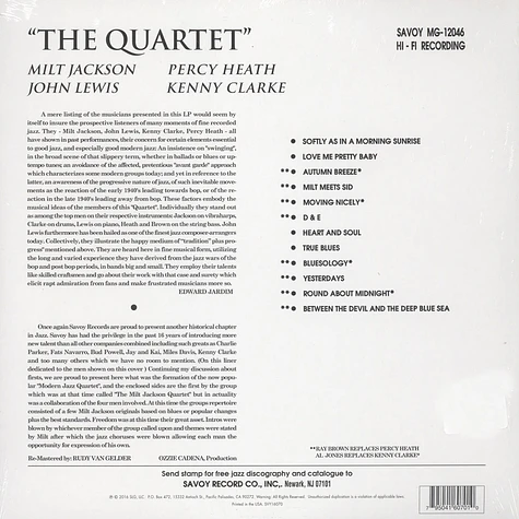 Modern Jazz Quartet - The Quartet