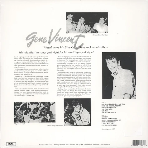 Gene Vincent & The Blue Caps - Gene Vincent & The Blue Caps 180g Vinyl Edition