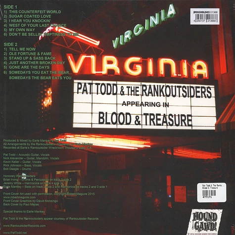 Pat Todd & The Rankoutsiders - Blood & Treasure