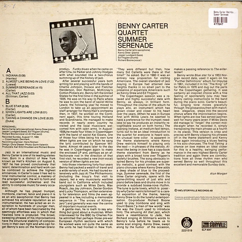 The Benny Carter Quartet - Summer Serenade