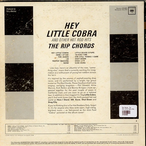 The Rip Chords - Hey Little Cobra And Other Hot Rod Hits