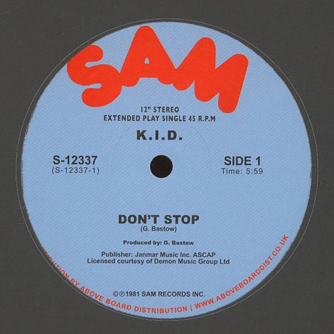 K.I.D. - Don't Stop / Do It Again
