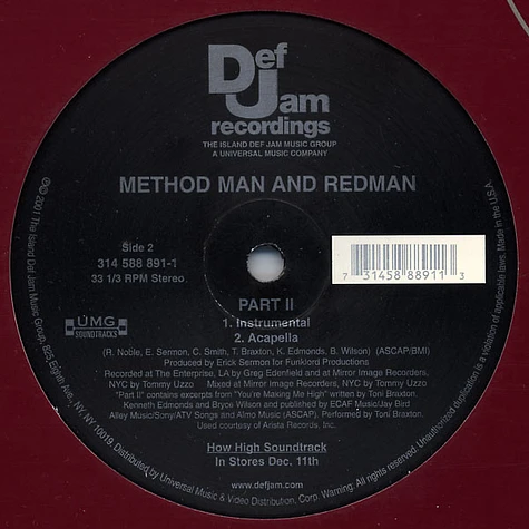 Method Man & Redman - How High Soundtrack "Part II"