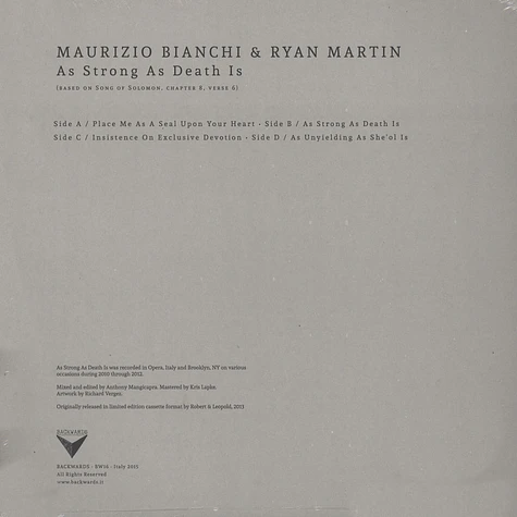 Maurizio Bianchi & Ryan Martin - As Strong As Death Is Black Vinyl Edition