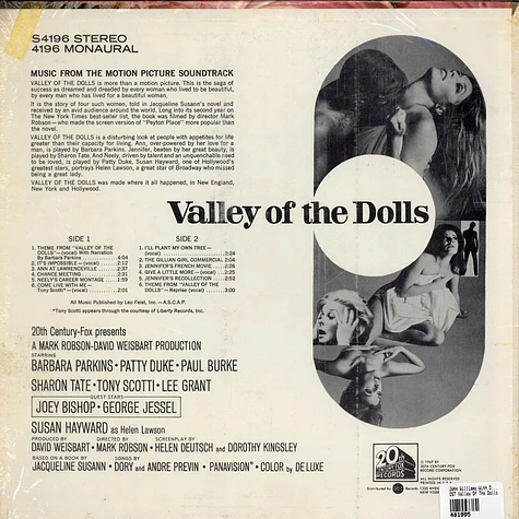 Dory Previn And André Previn Conducted By John Williams - Valley Of The Dolls (Music From The Motion Picture Soundtrack)
