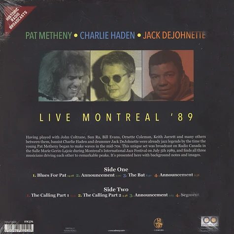 Pat Metheny with Charlie Haden & Jack Dejohnette - Live - Montreal 89