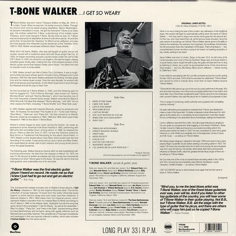 T-Bone Walker - I Get So Weary