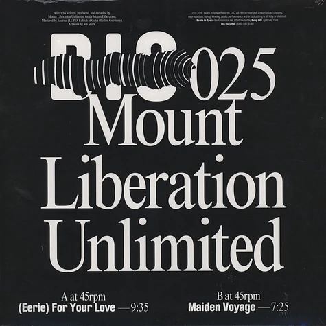 Mount Liberation Unlimited - (Eerie) For Your Love EP