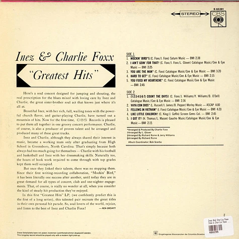 Inez And Charlie Foxx - Greatest Hits