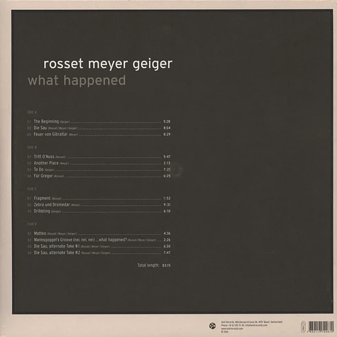 Rosset Meyer Geiger - What Happended