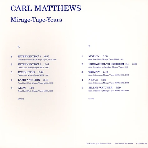 Carl Matthews - Mirage-Tape Recordings