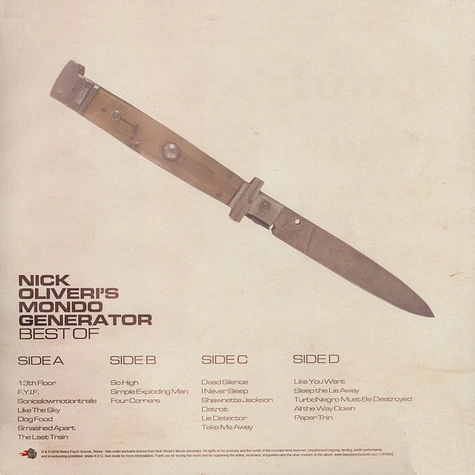 Nick Oliveri's Mondo Generator - Best Of Blue Vinyl Edition