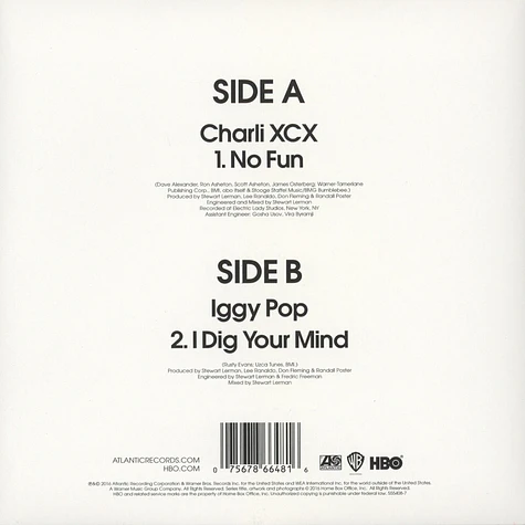Charli XCX / Iggy Pop - No Fun / I Dig Your Mind (Small Spindle Hole)