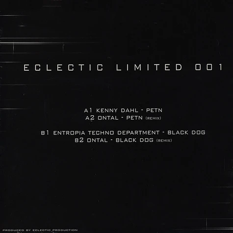 Kenny Dahl & Entropia Techno Department - Eclectic Limited 001 Ontal Remix