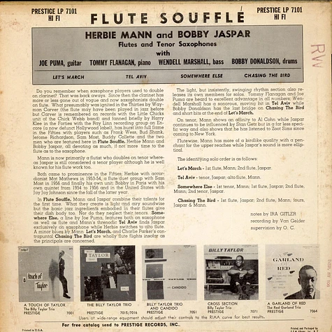 Herbie Mann / Bobby Jaspar - Flute Soufflé