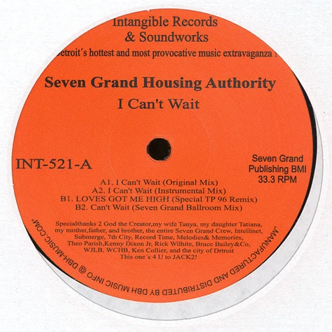 Seven Grand Housing Authority (Terrence Parker) - I Can't Wait