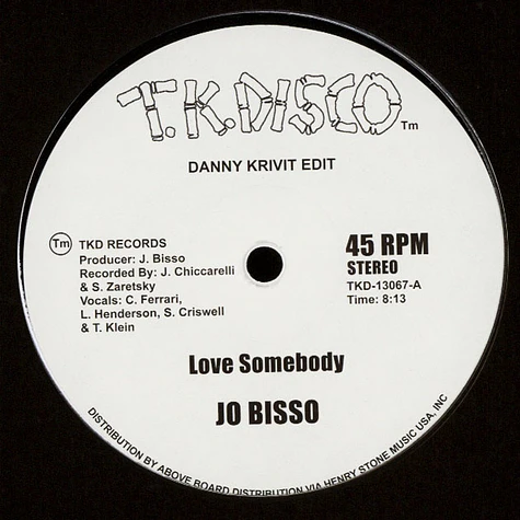 Jo Bisso / Amant - Love Somebody / Hazy Shades Of Love The Danny Krivit Edits