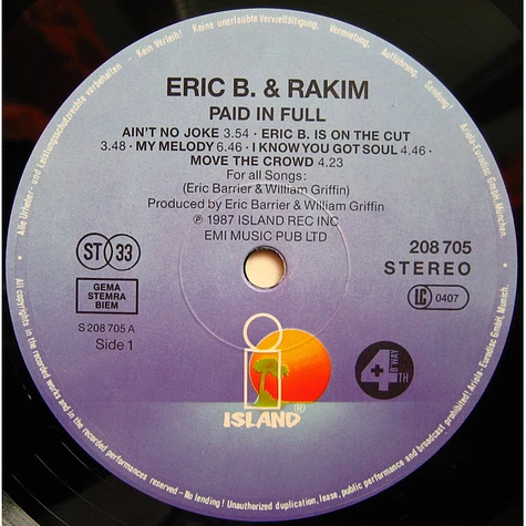 Eric B. & Rakim - Paid In Full