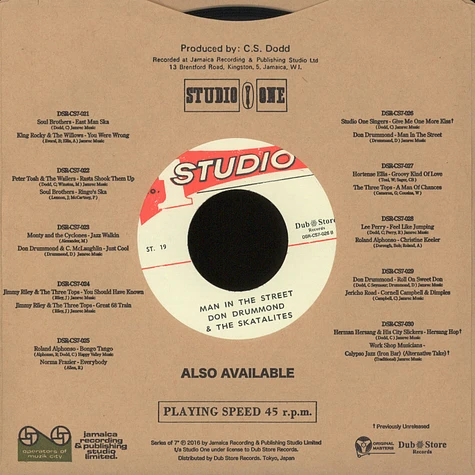 Studio One All Stars / Don Drummond & The Skatalites - Give Me One More Kiss / Man In The Street