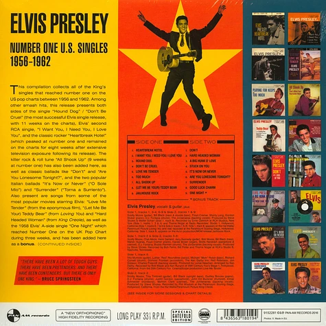 Elvis Presley - Number One U.S. Singles 1956-62