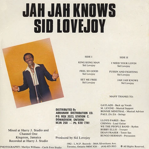 Sid Lovejoy - Jah Jah Knows