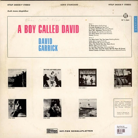 David Garrick - A Boy Called David