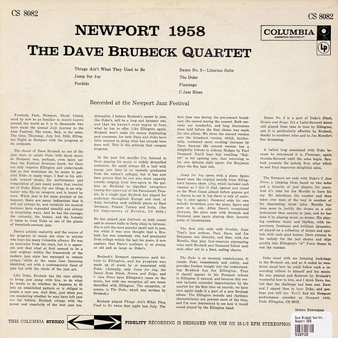 The Dave Brubeck Quartet - Newport 1958