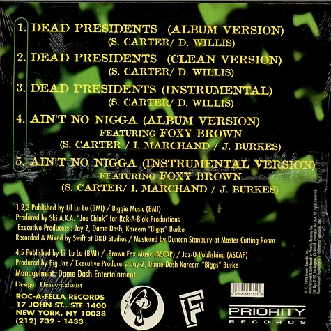 Jay-Z - Dead President$ / Ain't No Nigga